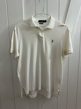 Polo by Ralph Lauren Short-Sleeve White Pima Cotton Polo - Size L